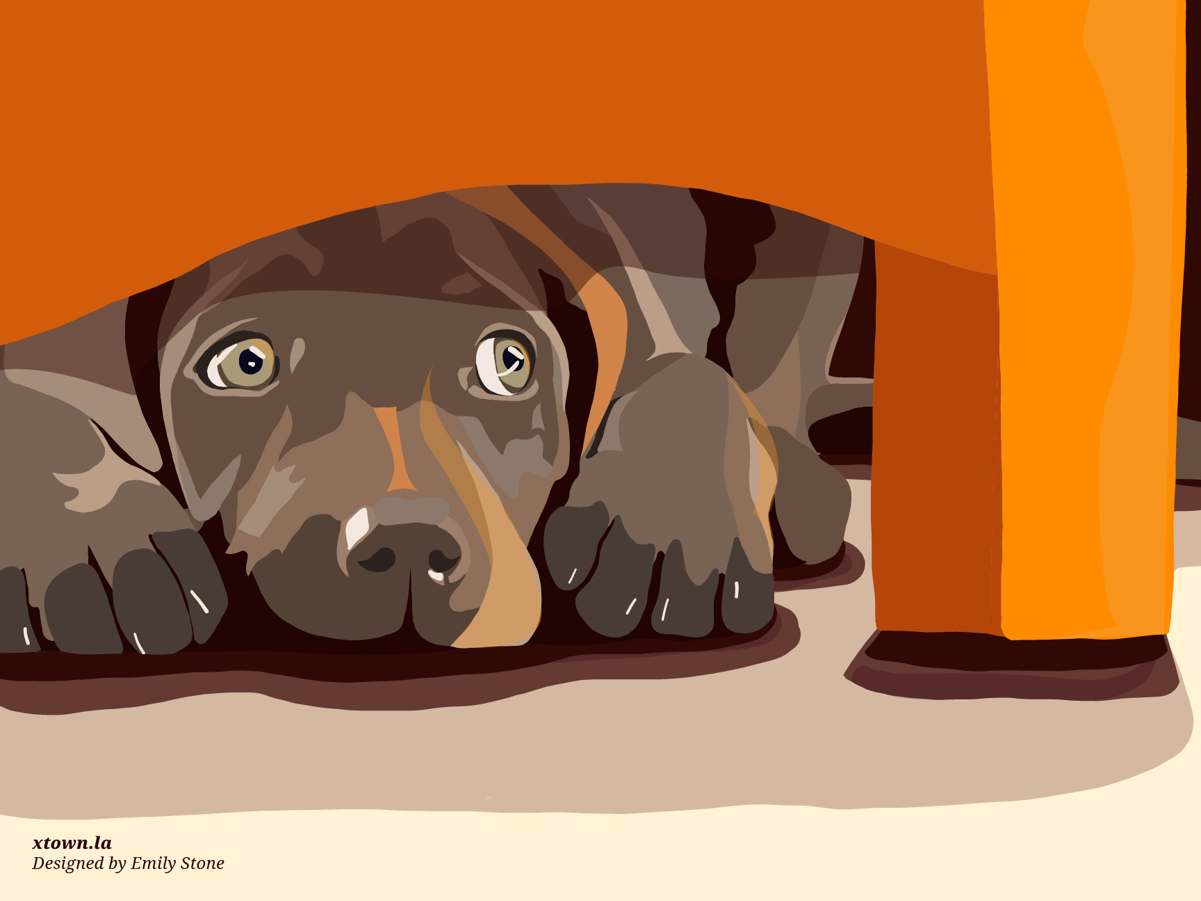 scared dog graphic