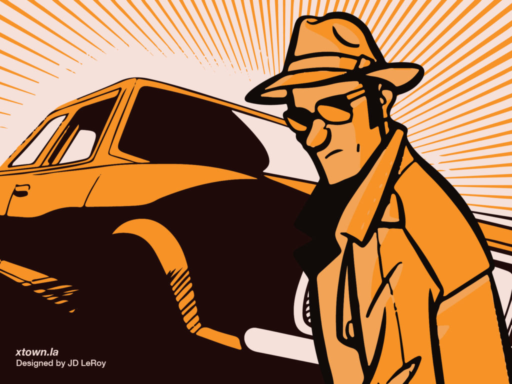 illustration of an LAPD detective