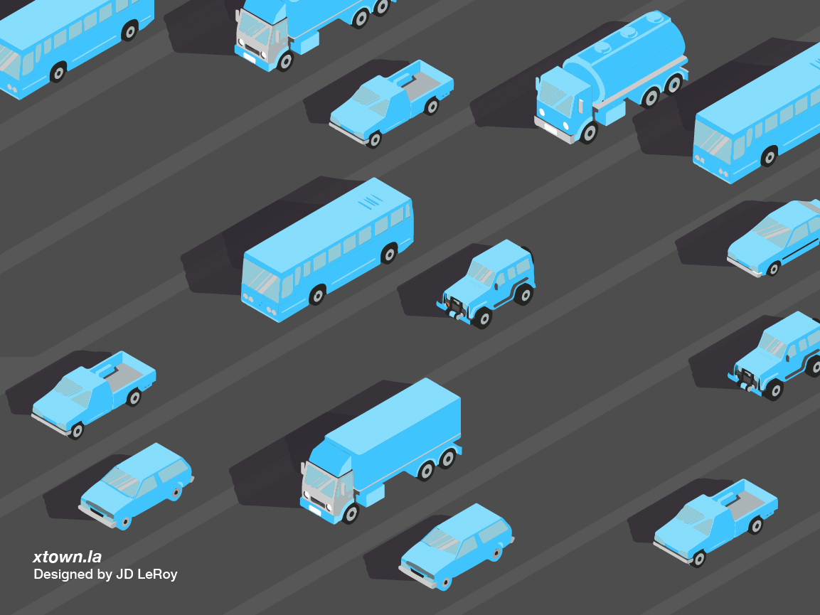 Illustration of traffic thinning on Los Angeles roadways