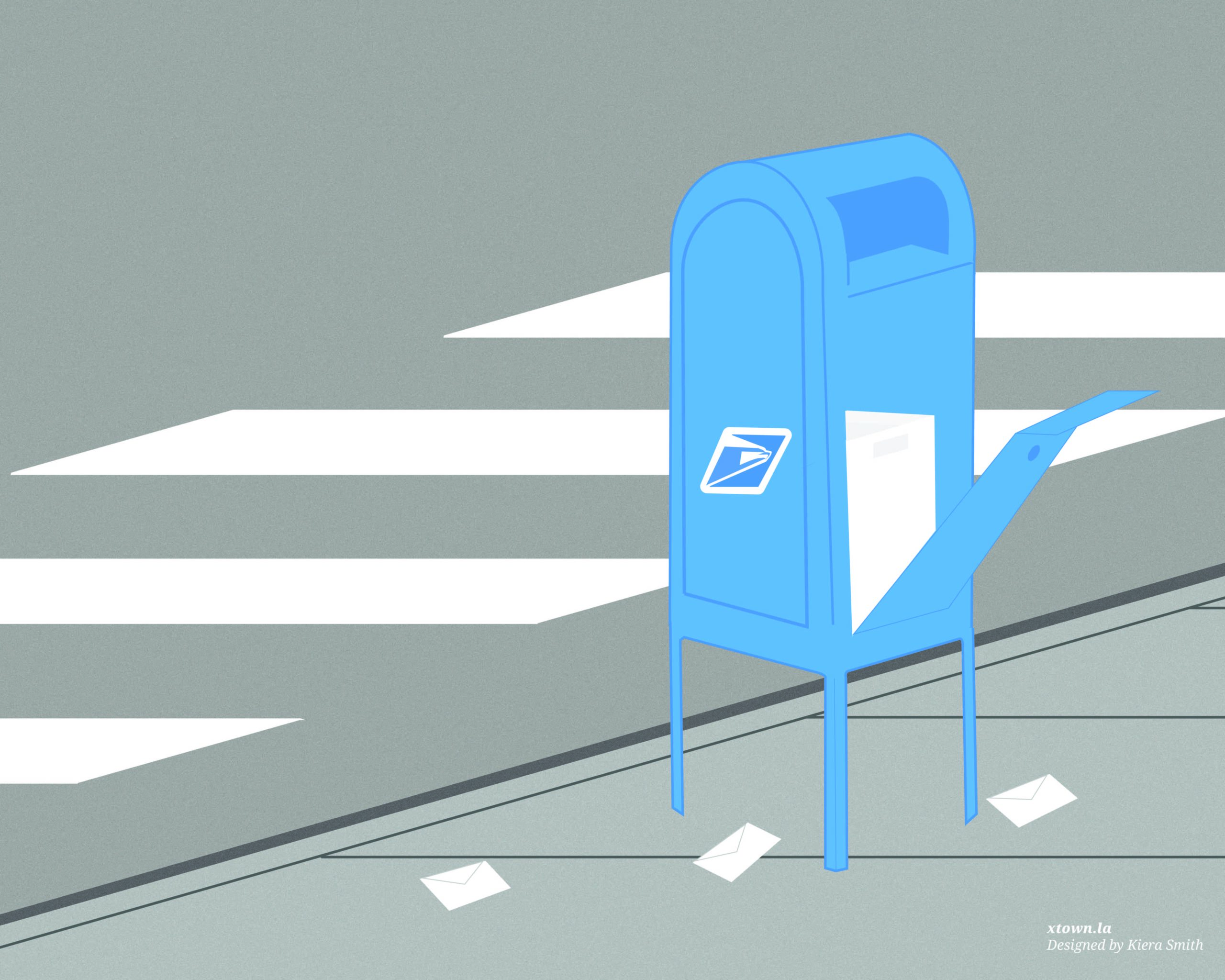 illustration of a mailbox that's been robbed