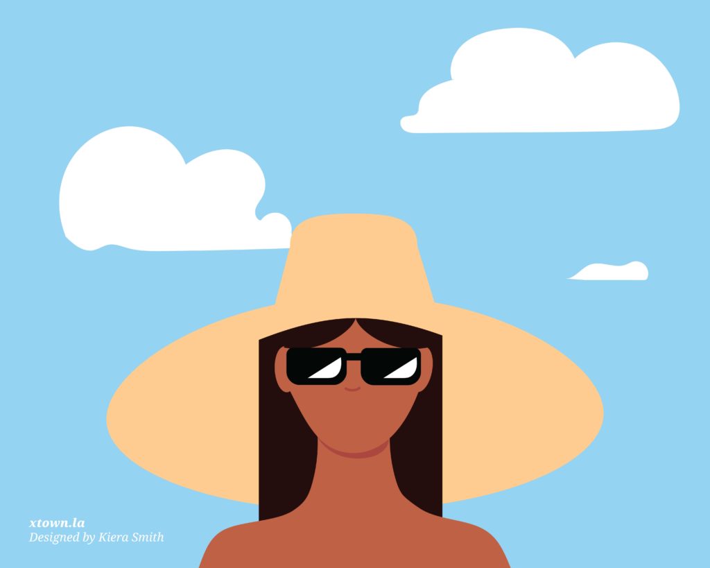 vacationer with hat illustration