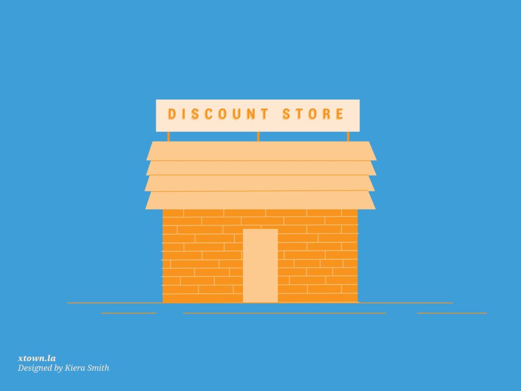 illustration of discount store exterior