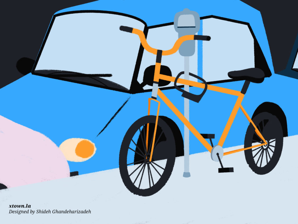 Illustration of a locked bike