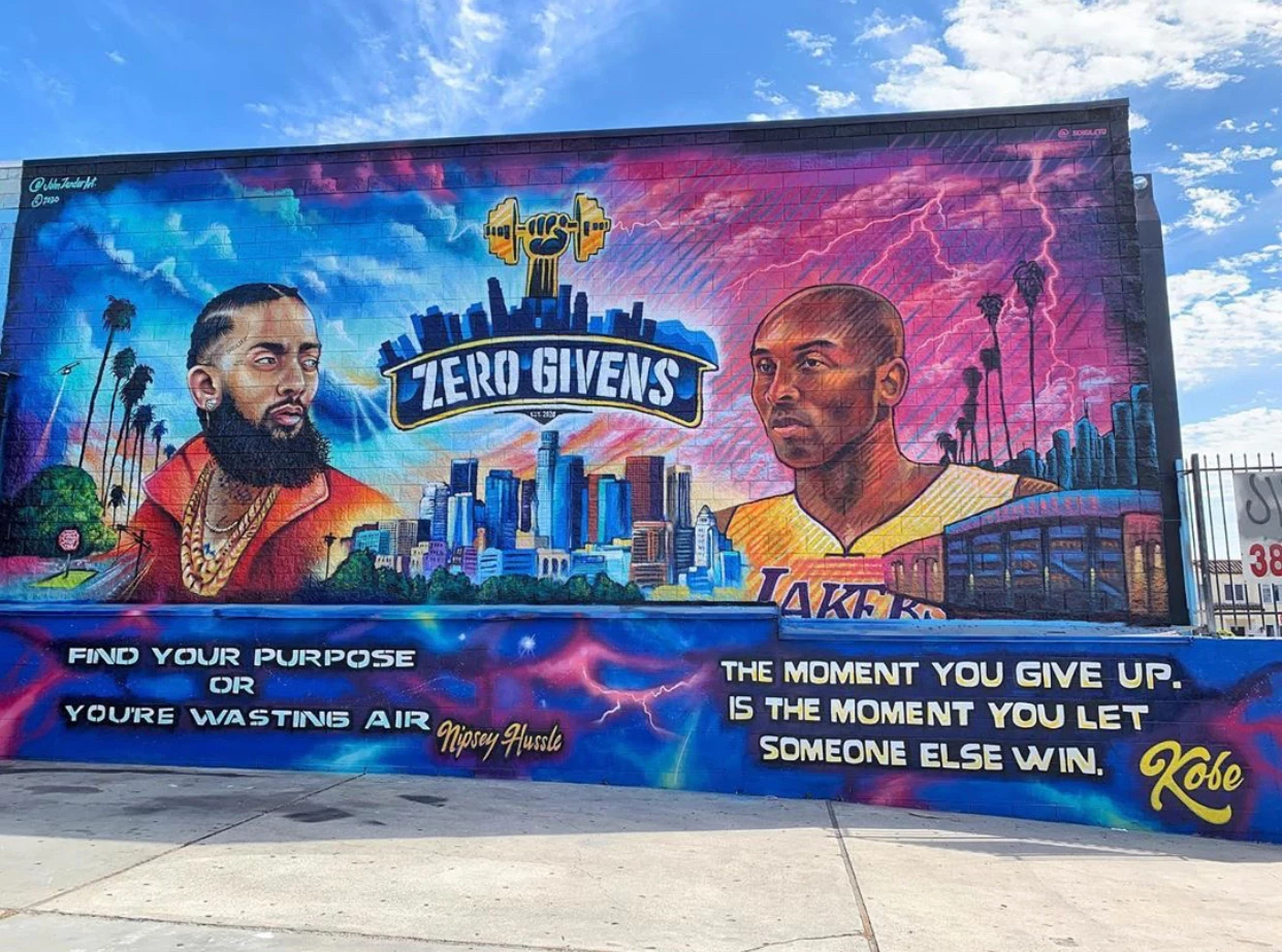 Mural of Kobe Bryant and Nipsey Hussle