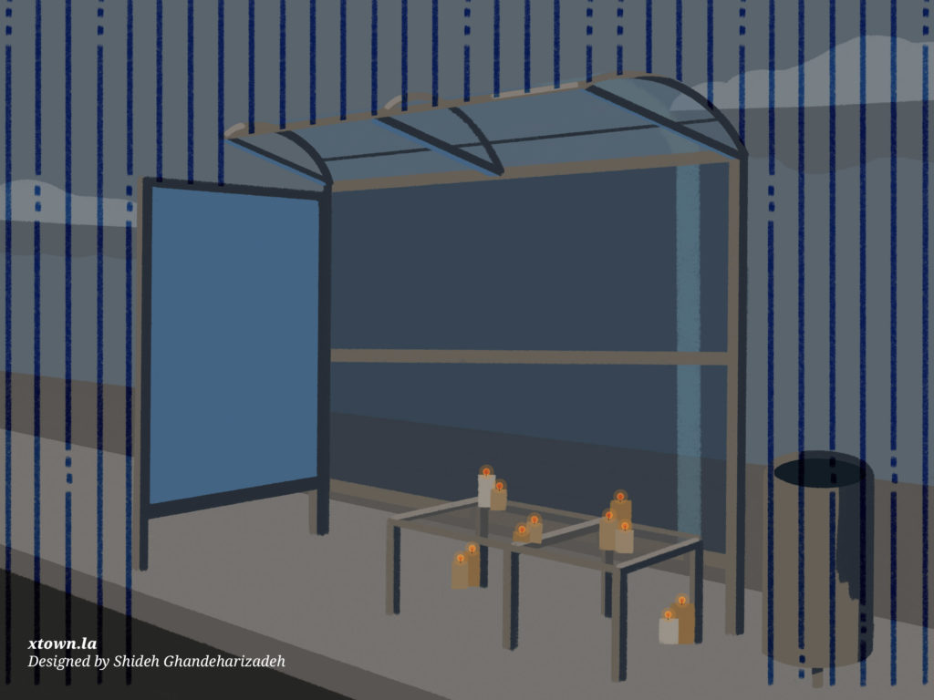 Illustration of deaths of people experiencing homelessness on the streets of Los Angeles