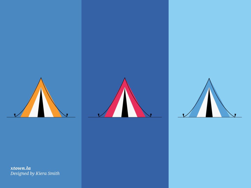 Illustration of 3 tents