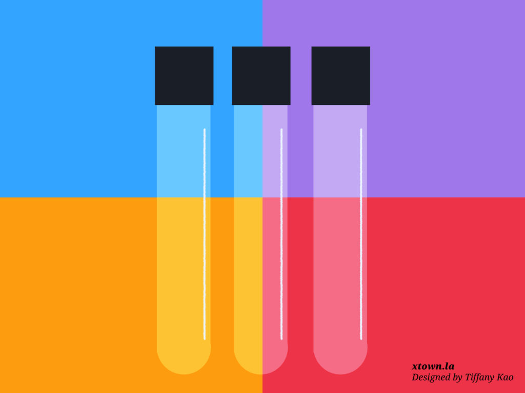 Illustration of vials for testing