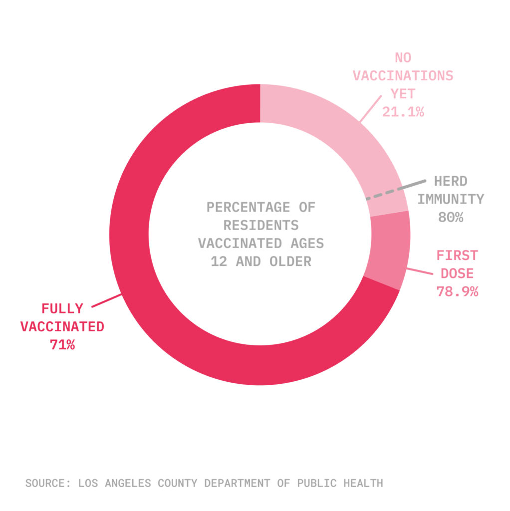 Pie chart of vaccinated county residents Oct. 22