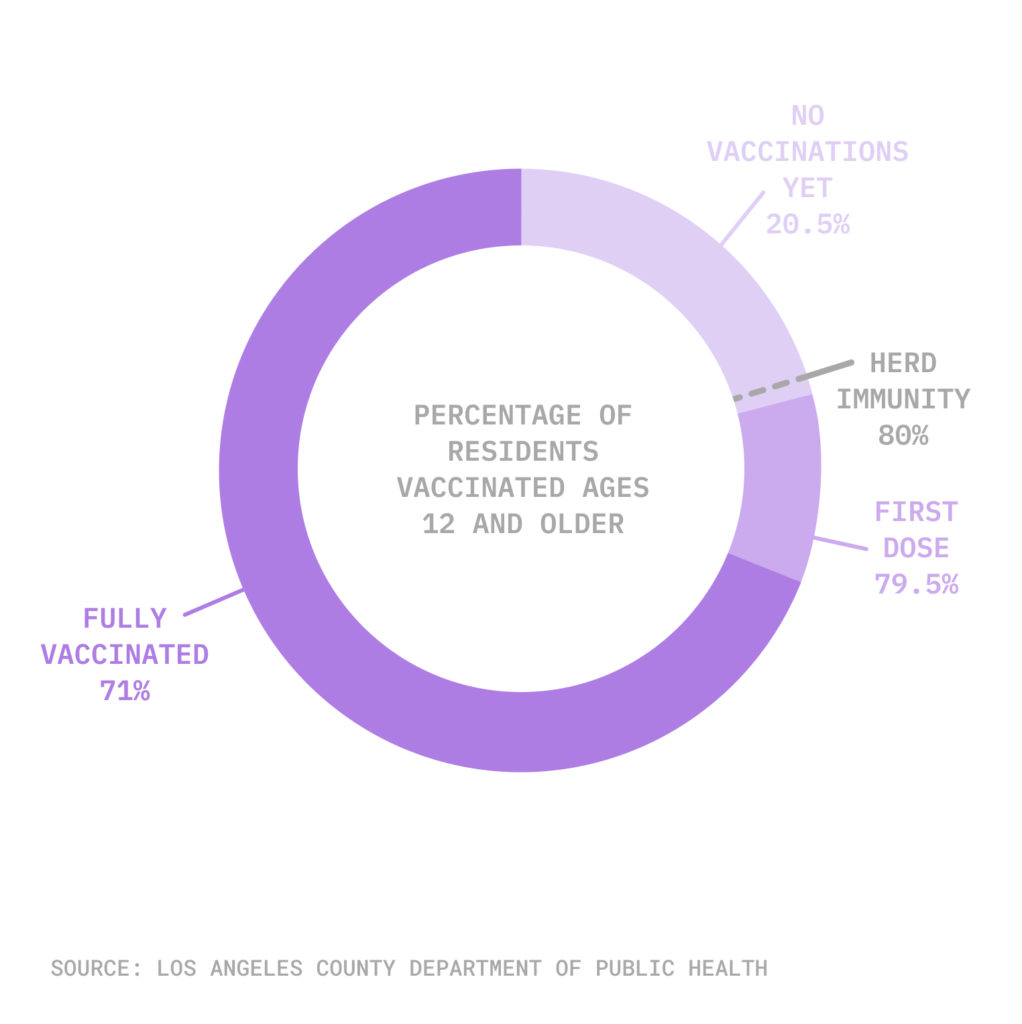 Pie chart of LA County vaccinations 10-28
