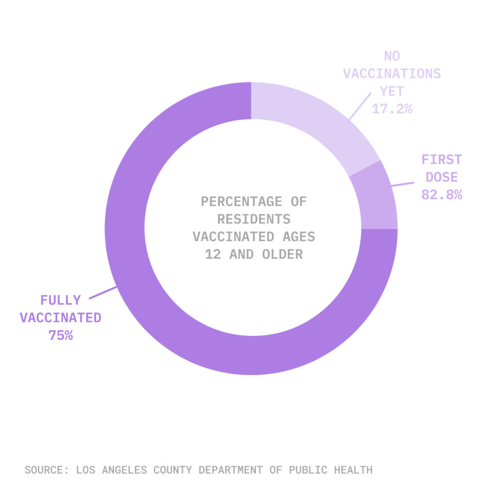 Pie chart showing people vaccination in LA County