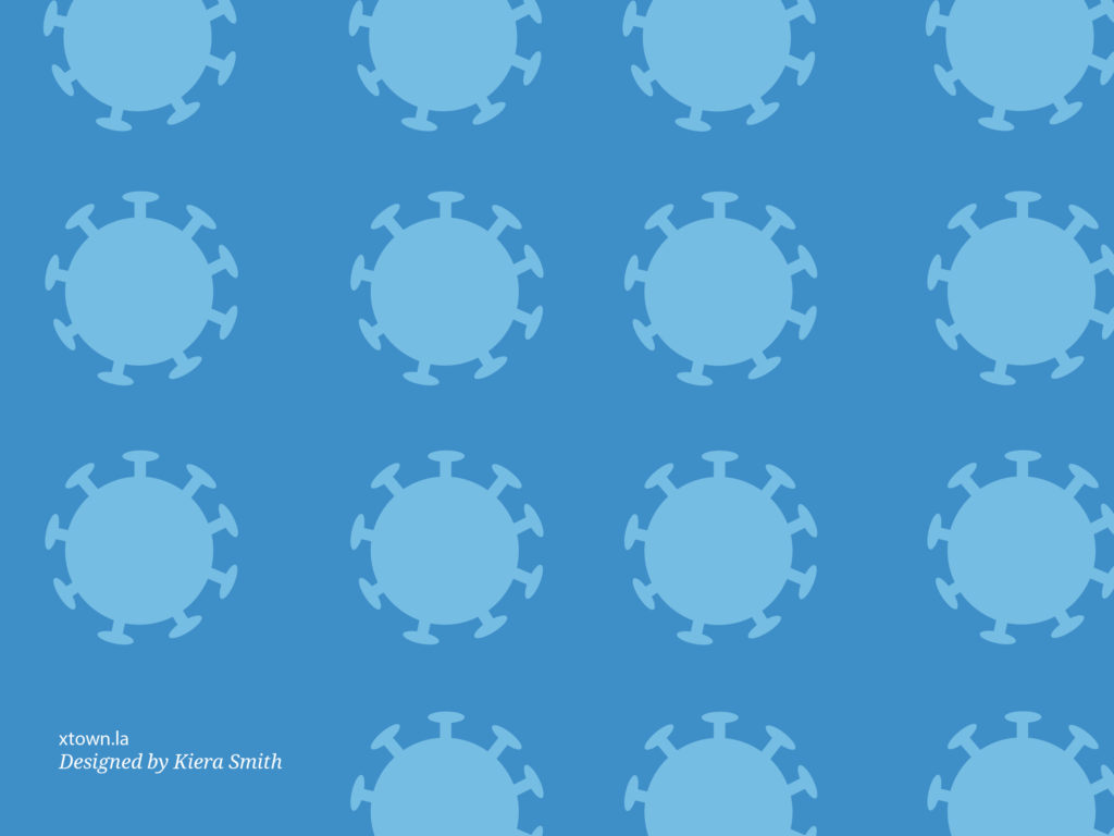 Illustration of COVID cells in lines