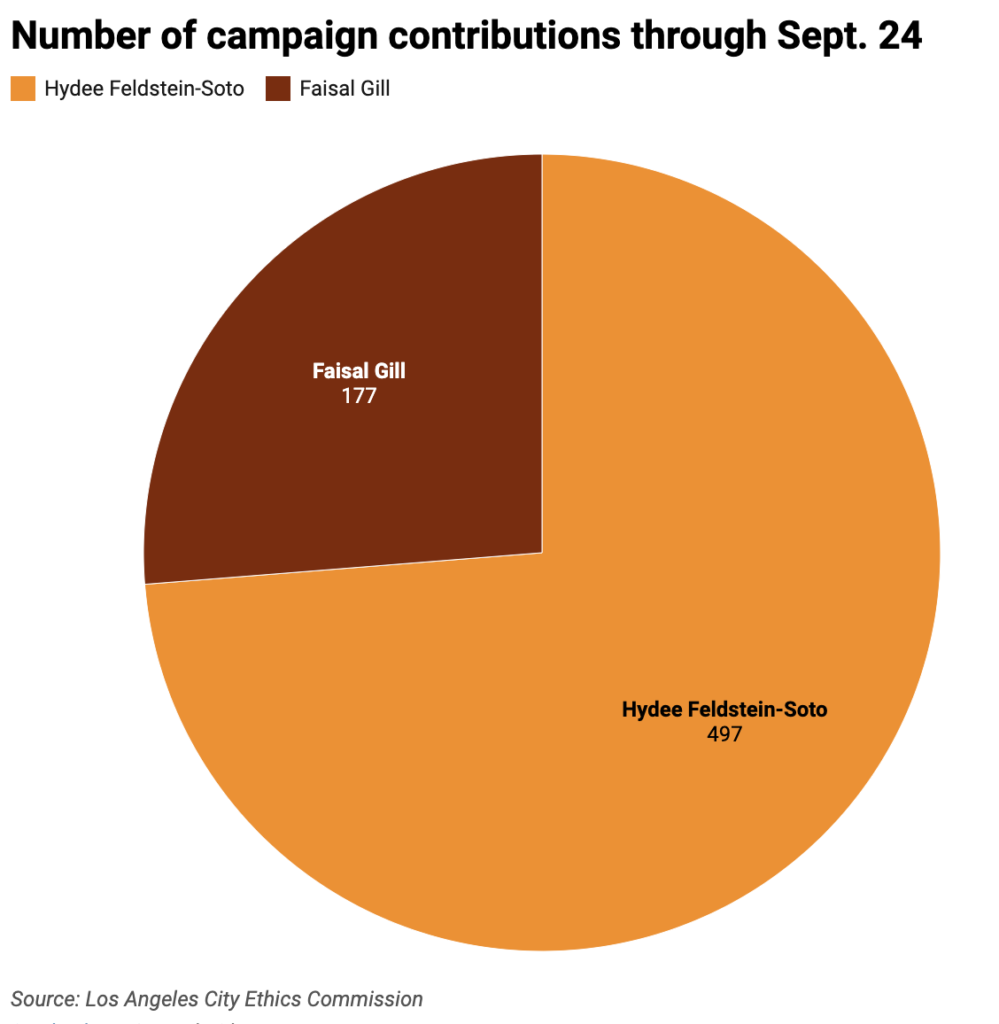 Pie chart of donations secured during runoff